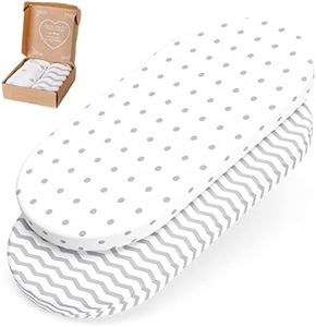 mimaDu Fitted Sheet Pram Baby Fitted Sheet Bassinet Cover Pram Mattress Cover Bed Sheet Pram - 70 x 37, 70 x 32, 75 x 35 cm 100% Oeko-Tex Cotton (Dots Zigzag)