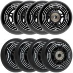 Chasma Skates Flux 2 80mm Inline Skate Wheels 85A for Asphalt Inline Skating or Outdoor/Indoor Roller Hockey, Replacement Skate Wheels, 8 Pack with Bearings