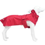 Adjustable Waterproof Dog Raincoat for Dogs,Lightweight Pet Rain Jacket Puppy Clothes with Reflective Strip for Small Medium Large Dogs(Red, X-Large)