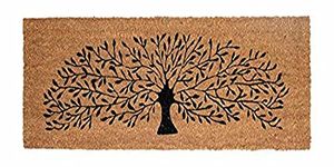 Onlymat Coco Coir Door Mats for Home Entrance & Office, Thick Non Slip PVC Back Front Doormat for Indoor Outdoor Patio (120cm x 40cm, Black & Beige)