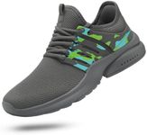 Troadlop Sports Shoes for Men Slip Running Shoes Lightweight Tennis Sneakers Fitness Slip Resistant Athletic Sports Walking Gym Work Jogging Shoes Grey 8.5