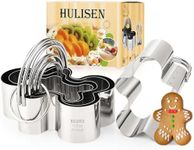 HULISEN Gingerbread Cookie Cutter Set (5 Pieces/Set), Stainless Steel Biscuit Cutter with Handle, Professional Baking Tools Set, Gift Packaging (Gingerbread Man)