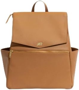 Freshly Picked Classic II Diaper Bag Backpack, Wipeable Vegan Leather Diaper Bag With Changing Pad (Butterscotch V2)