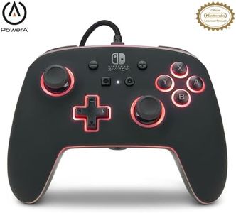 PowerA Enhanced Nintendo Switch Controller Wired - Spectra, 8 Colors LED Wired Pro Controller for Switch, Programmable Gaming Buttons, Detachable 10ft USB Cable, 3.5mm headphone jack, Officially Licensed by Nintendo