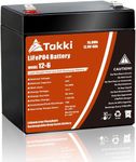 Takki 12V 6Ah LiFePO4 Battery, 12V Battery Deep Cycle Lithium Iron Phosphate Rechargeable Battery, Built-in 6A BMS & 10-Year Lifetime Perfect for RV/Outdoor Camping, Fish Finder, Small UPS, Solar