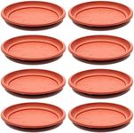 Juvale 8-Pack Round Plastic Plant Saucer Drip Trays, Terracotta Flower Pot Saucers, Dish for Indoors, Outdoors, Garden, Potted Plants, Patio, Tabletop Planter Base, Terra Cotta Plate Set (12-inch)