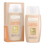 ISDIN Fotoprotector Fusion Water Magic Color (Light) SPF 50 - Ultralight Tinted Water-Phase Daily Facial Sunscreen - High UV Protection, Natural Coverage & Hyaluronic Acid Hydration - 50ml