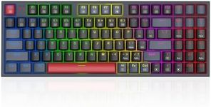 Redragon Mechanical Keyboard, Wired Gaming Keyboard with 94 Keys, Programmable Macro Editing, Numeric Pad, Compact Layout for PC Laptop, Black Gray