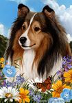 Sheltie Sable - Best of Breed Summer Flowers Garden Flags