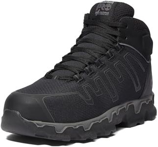 Timberland PRO Men's Powertrain Sport Mid Alloy Safety Toe Industrial Ahletic Work Shoe Athletic, Black/Grey-2024 New, 15 Wide