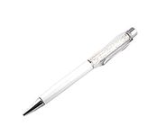 L&L®NEW QUALITY CRYSTAL BALLPOINT PEN WITH CRYSTAL ELEMENTS PENS +REFILL+POUCH BAG GIFT (White/)