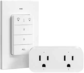 DEWENWILS Remote Control Outlet Wireless Light Switch, 2 Independent Control Sockets Electrical Remote Outlet Switch for Plug in Pendant Light, No Wiring,100 Ft Range, FCC Listed