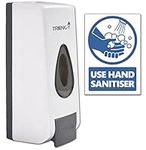 TRIENCY Soap Dispenser, Hand Sanitizer Dispenser Wall Mounted Manual 320ml, Hand Sanitiser Dispenser, Hand Wash, Hand Gel Dispenser, Bathroom Shower Gel, Shampoo, Bonus USE HAND SANITISER Sign Sticker