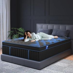 MH.zzz Single Hybrid Mattress Medium Firm with Gel Memory Foam & Pocketed Coils, Motion Isolation, CertiPUR-US Certified, Pressure Relief, for Silent Sleep