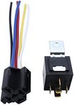 1 set General Purpose 12V Automotive Changeover Relay Universal 40A 5-Pin with matching Socket Holders