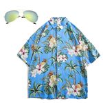 Suffolly Mens Hawaiian Shirts Men's T Shirts Casual Short Sleeve Tops Personalized Hawaiian Shirts For Men Tropical Floral Shirts Birthday Gifts For Boyfriend Husband Father (Set B, L)