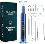 HULMAY 11-in-1 Plaque and Tartar Remover for Teeth with Intelligent Safety Feature, Teeth Cleaning Kit, LED Light, 4 Modes, 4 Replaceable Head, IPX7 Waterproof & Valentine Gift (Periodontic Scaler)