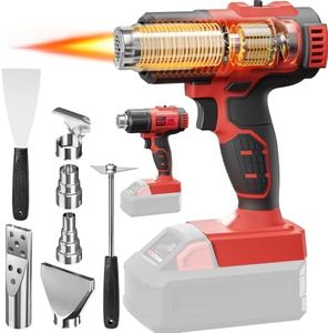 Cordless Heat Gun for Mil-waukee M-18 Battery, 7Pcs Nozzles&Scraper, LED Light, 350W Fast Heating Soldering Hot Air Gun, 2-Temp Setting Max 990℉(532℃), Heat gun for Shrink Tubing, Crafts (Tool Only)