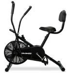 SPARNOD FITNESS SAB-05 Air Bike Exercise Cycle for Home Gym | Dual Action Stationary Bike for Full Body Workout | Adjustable Cushioned Seat with Backrest | Moving Handles & Anti-Skid Pedals
