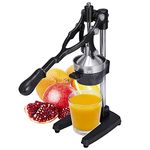 Gowintech 19 Inch Height Extra Tall Commercial Heavy Duty Cast Iron Hand Press Manual Orange Citrus Lemon Lime Grapefruit Pomegranate Fruit Juice Squeezer Machine Black