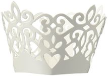 Darice DT1404-287 David Tutera Laser Cut Cupcake Wrap, White Pearl Finish, 24 Per Pack