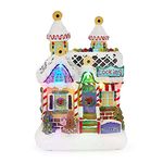 innodept12 Christmas Lighted Gingerbread House Decor - Christmas Collectible Buildings Gingerbread House Village Cookies with Light-up, Battery Operated