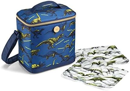Fit & Fresh Dinosaur Insulated Lunch Box, BPA-Free, Leakproof, Water Resistant, Large Capacity, Thermal Insulation, Reusable Snack Bags, Durable Polyester