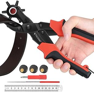 TICONN Leather Hole Punch Tool Set, Heavy Duty Multi-Size Hole Puncher Tool for Belts, Watch Bands, Plastic, Fabric