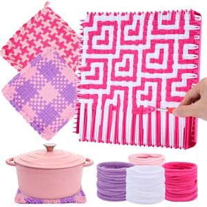 Pro 10 Inch Potholder Loom Kit for Kids & Beginners, Large Weaving Loom Crafts for Girls Age 6-12 Year Old & Adults, Gift Ideas for Birthday & Christmas, 112 Delicate Loops to Make 2 Pot Holders