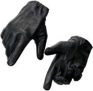 Milwaukee Leather SH887 Men's Black Unlined Deerskin Lightweight Motorcycle Hand Gloves W/Short Wrist and Sinch Closure - Medium