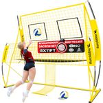 Happy Jump Adjustable Volleyball Training Net Equipment System 8x11 FT with Volleyball Practice for Adult Backyard Indoor Outdoor