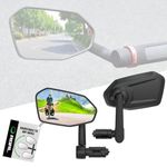 RBRL Bicycle Mirror: Not Easy to Block, Oversized Rear View Mirror, Shatterproof & Durable, 360° Adjustable for E-Bike (Left + Right)