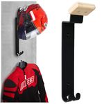 Jinfrey Motorbike Helmet Rack Heavy Duty, Motorcycle Helmet Holder Wall Mount, Helmet Display Hanger with 2 Hooks for Cycling Baseball Rugby Police Football Helmet