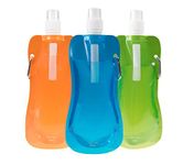 Clever Creations Sports Water Bottles By Collapsible and Camping Friendly | Bpa Free Unique Hold 480 Ml Each Perfect for Biking, Hiking or Relaxing Orange, Blue, Green