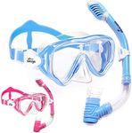 2 Pack Kids Snorkel Set Dry Top Sno