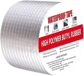 VIVNITS Super Strong Adhesive Waterproof tape Permanent Repair Roof Water Leakage Solution Rubber Foil Suitable for Roof Leak, surface Crack, Window Sill Gap, Boat Sealing, Tank Leak (5CM*5Meter)