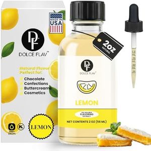 Lemon Flavor Concentrate for Food & Cosmetics – 2 Oz. Multipurpose Lemon Flavouring Oil for Lip Gloss, Pastries, & Candies in Glass Bottle – Confection & Candy Flavoring Oils by Dolce Foglia (Keto)