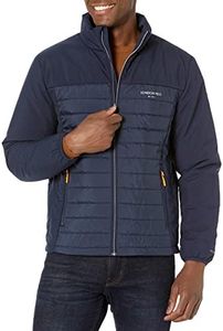 LONDON FOG Men's Mixed Media Jacket, Navy, Small