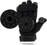 LOSENKA Professional Skateboard Gloves with Sliders，Standard Longboard Downhill Slide Gloves Skate Gloves with 2 Set Slider Puck Set, Black Spark