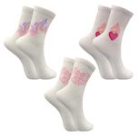 TRAZO Women's Cotton Blend Calf Length Designer Knitted, Multi-Purpose Socks | Socks For Women | Pack Of 3 (Multicolor-08), Multicolour