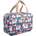 Toiletry Bag Portable Cosmetic Bag Large toiletries Organizer for Women Travel Make Up Bag for Girls Cosmetic Case (Blue Elephant)