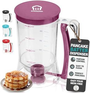 KPKitchen Pancake Batter Dispenser - Kitchen Must Have Tool for Perfect Pancakes, Cupcake, Waffle, Muffin Mix, Cake & Crepe - Easy Pour Baking Supplies for Griddle - Pancake Maker with Measuring Label