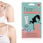 Deetto Fearless Double-Sided Tape for Fashion, Tape for Clothes, Fabric Tape for Women Clothing and Body, All Day Strength Tape Adhesive, Invisible and Clear Tape for Sensitive Skins | Pack of 36