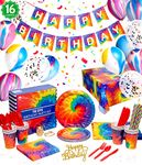 Pirese Tie Dye Birthday Party Supplies, Tie Dye Party Supplies, Tie Dye Party Decorations | Tie Dye Birthday Decorations | Tie Dye Decorations For Party | Tie Dye Plates | Tie Dye Cup | Tie Dye Paper