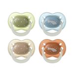 Tommee Tippee NightGlow Dummy, 0-6 Months, 4 Pack, Glow in The Dark, Orthodontic Soother, Extra Air Holes, Symmetrical Teat, Steriliser Safe, BPA Free, Twilight Tones