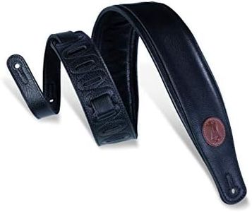Levy's Leathers 3" Extra-Long Padded Garment Leather Guitar Strap; Adjustable from 37" - 63" | Black (MSS2-XL-BLK)