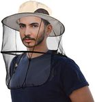 CozyCabin Mosquito Head Net Hat with Hidden Mesh, Outdoor Fishing Hat Sun Hat for Outdoor Lover Men or Women (Beige)