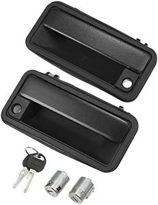 X AUTOHAUX Pair Front Left Right Exterior Door Handle w/Lock Cylinder Keys for Chevrolet Suburban Tahoe C1500 1995-2000 for GMC Yukon 15742229 15742230