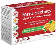 Ferro-Sachets Iron Supplement - Liposomal Iron Granules With Added Vitamin C, Folic Acid And Vitamin B12. Energy And Vitality. Adults. Kids. Vegan