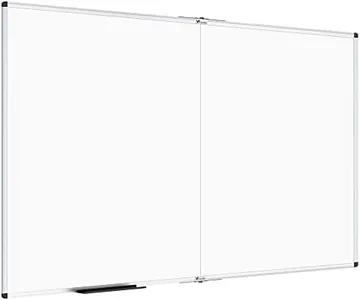 VIZ-PRO Large Dry Erase White Board/Magnetic Foldable Whiteboard, 60 X 36 Inches, Silver Aluminium Frame